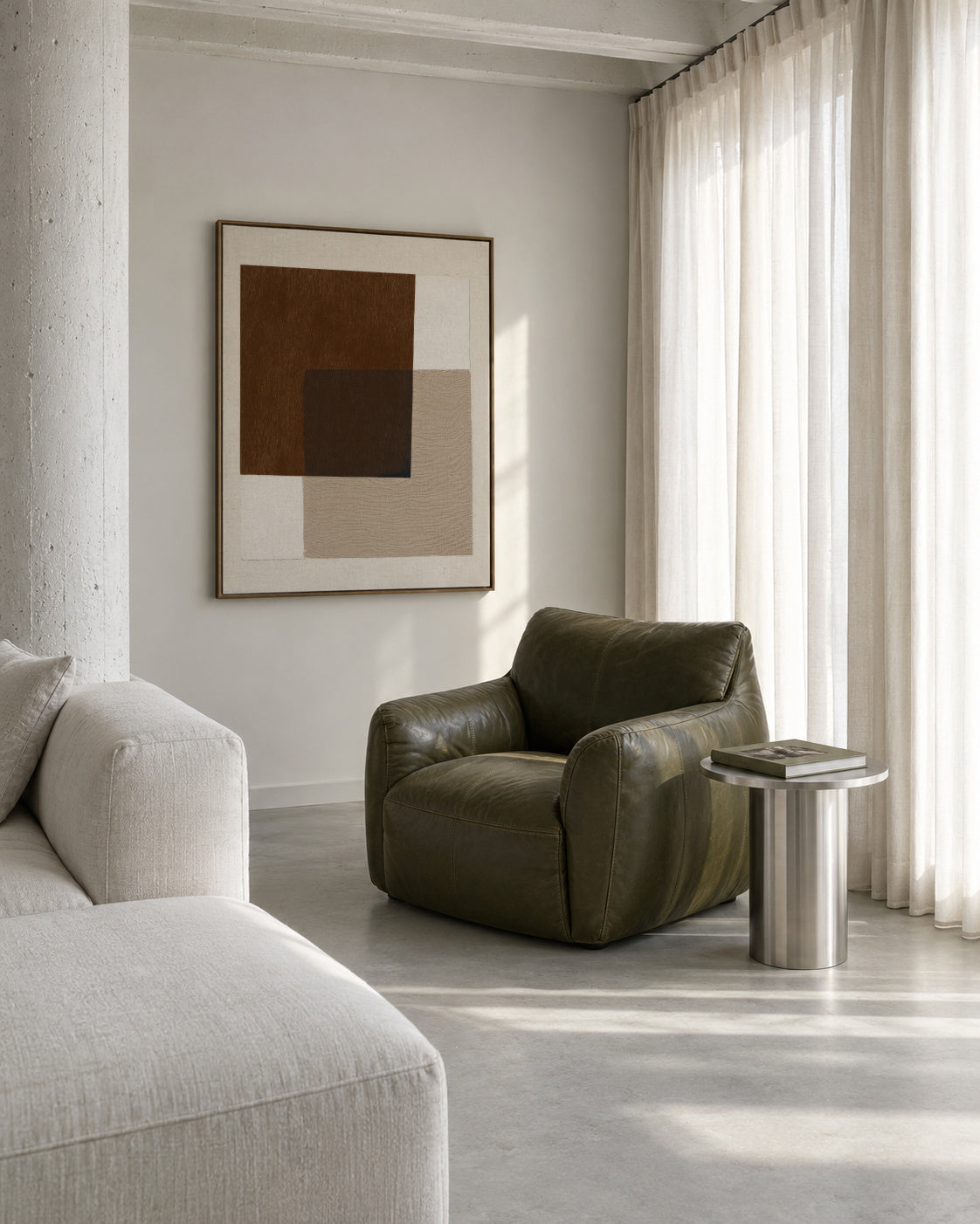 Minimal Earth - Framed canvas in an interior