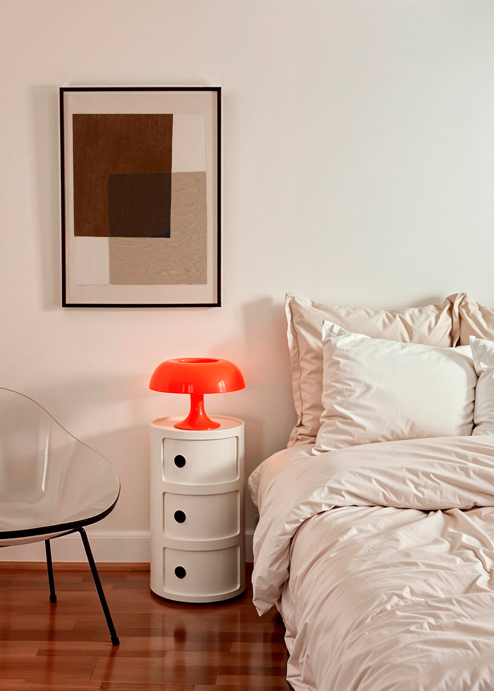 Minimalist design with earthy overlapping blocks