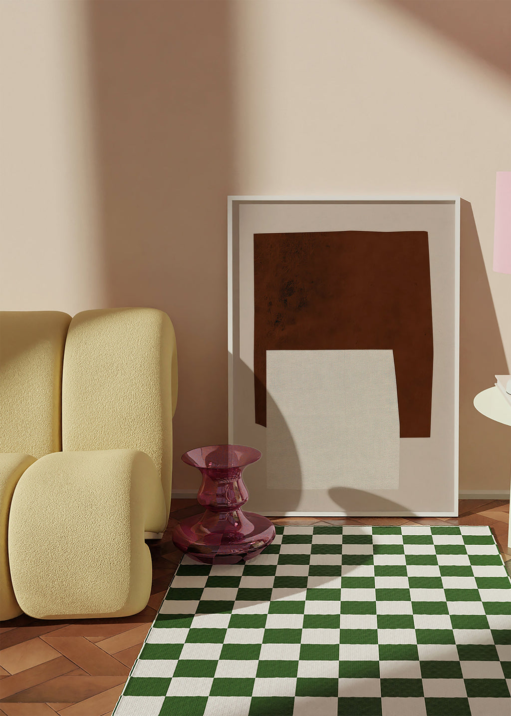 Minimalist design with brown and cream shapes