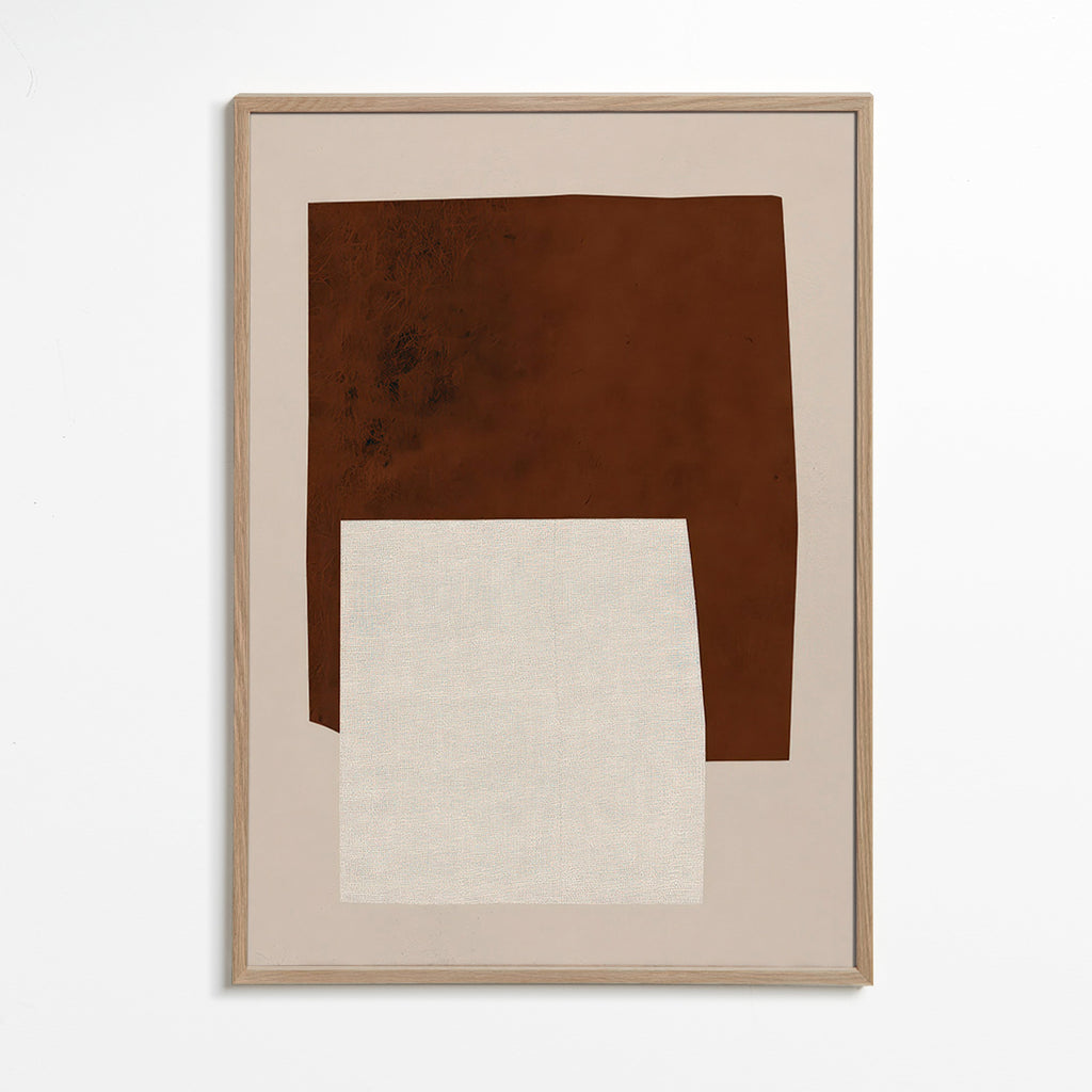 Minimalist design with brown and cream shapes
