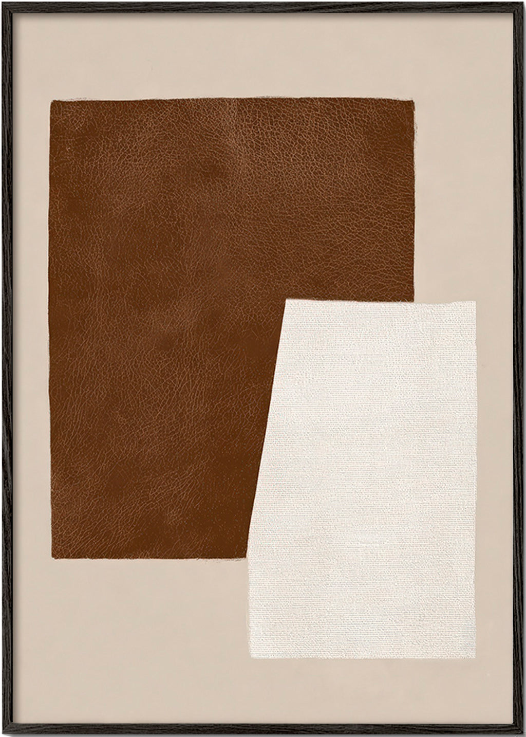 Abstract artwork with brown and cream textures