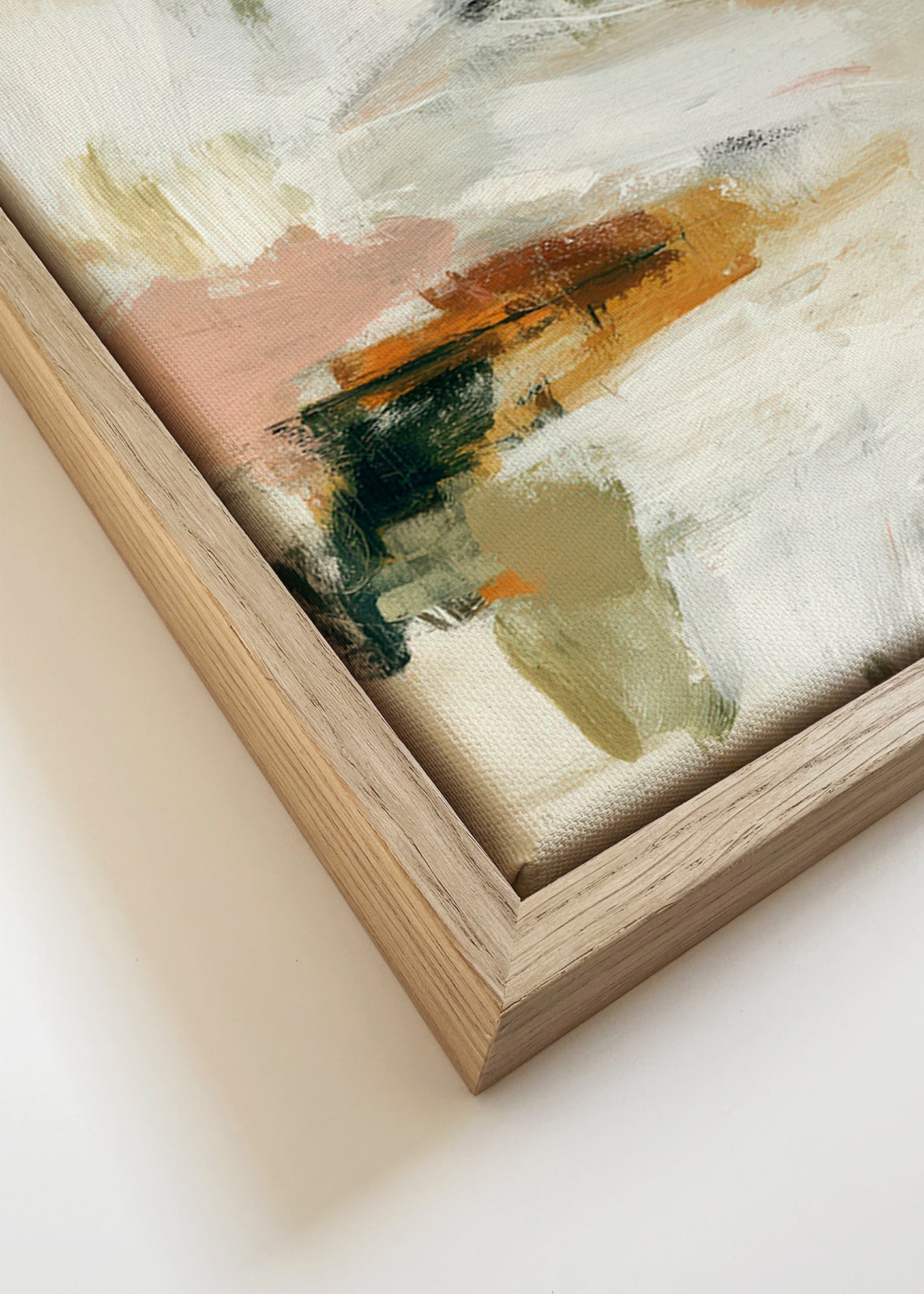 Abstract art with soft horizon and organic brushstrokes