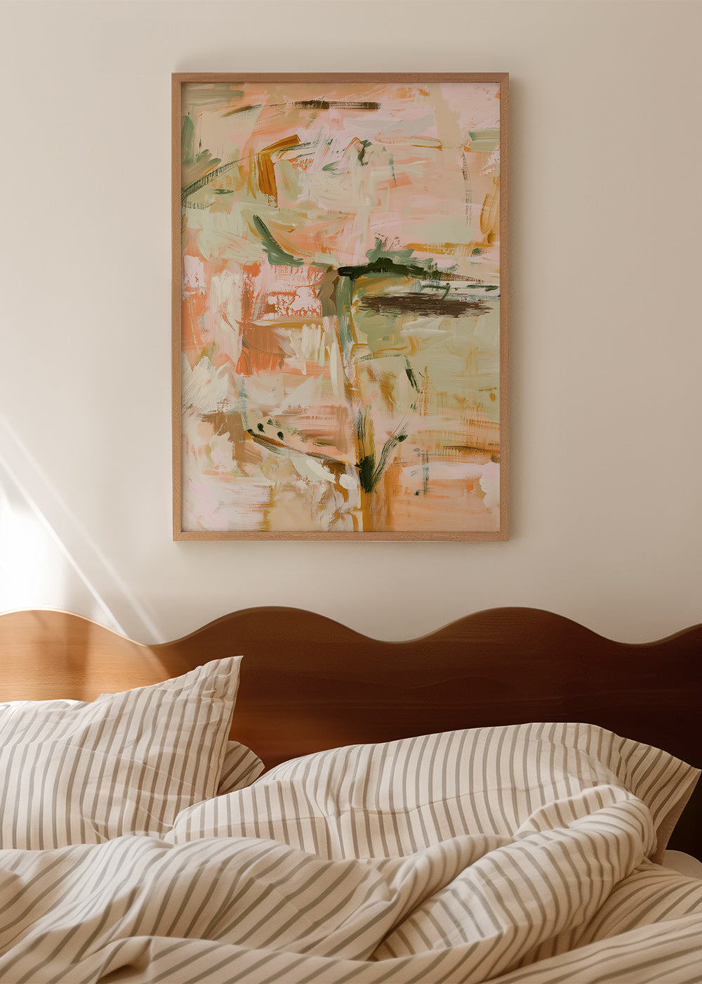 Botanical print with soft pastel strokes