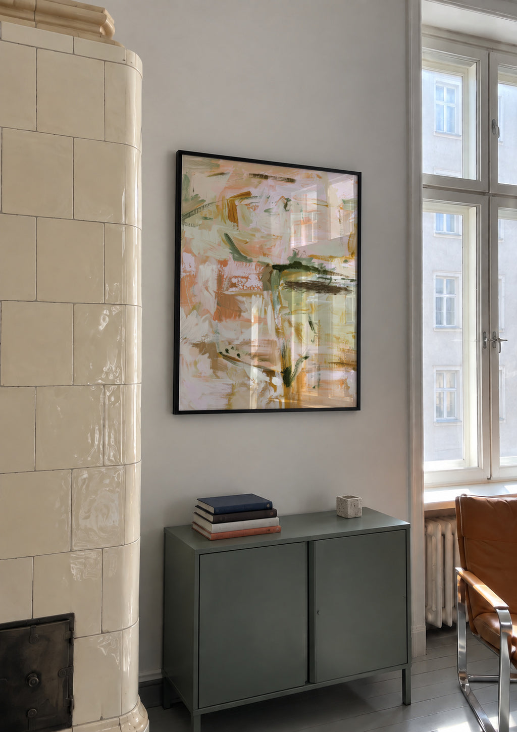 Abstract Bloom - Framed poster in an interior