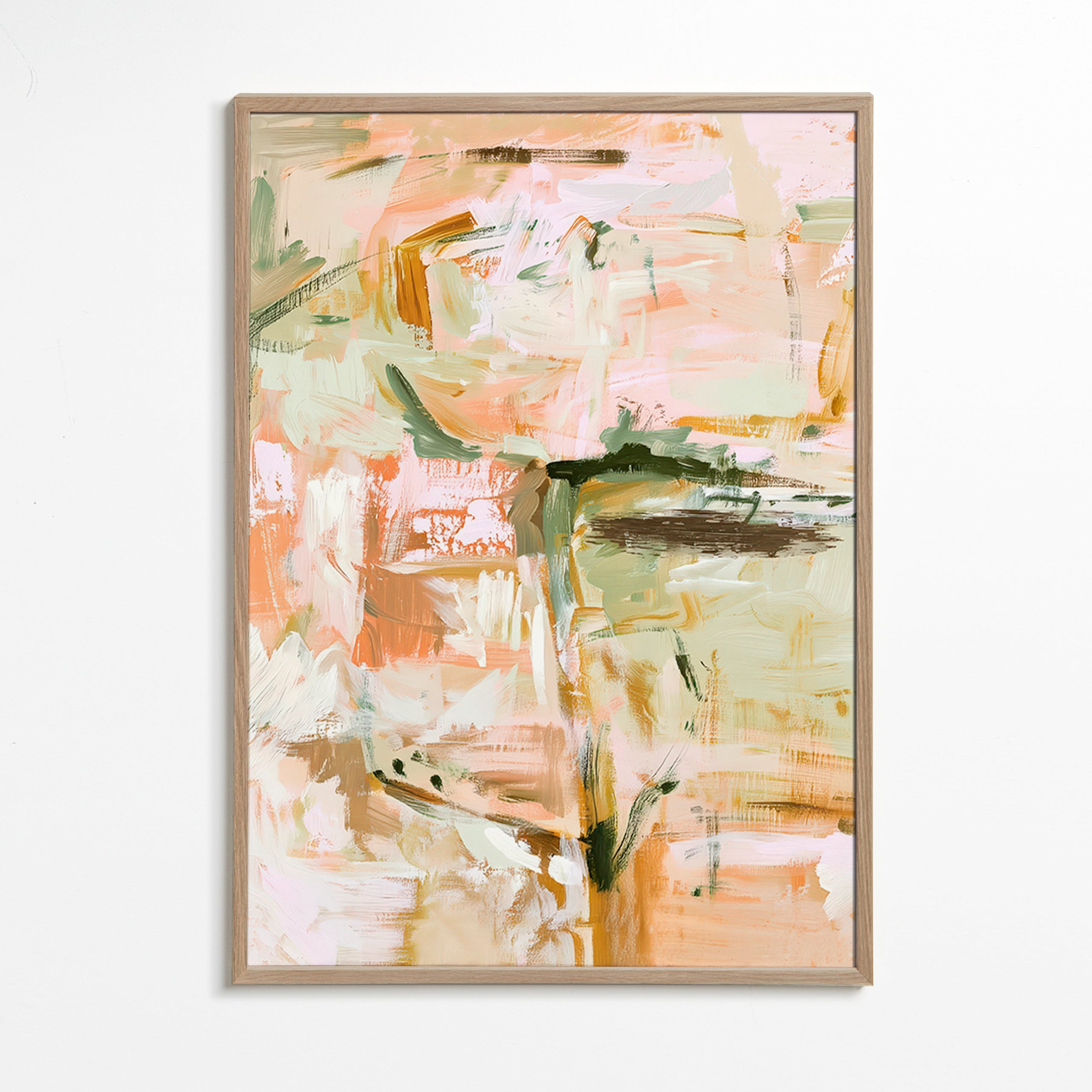Botanical print with soft pastel strokes