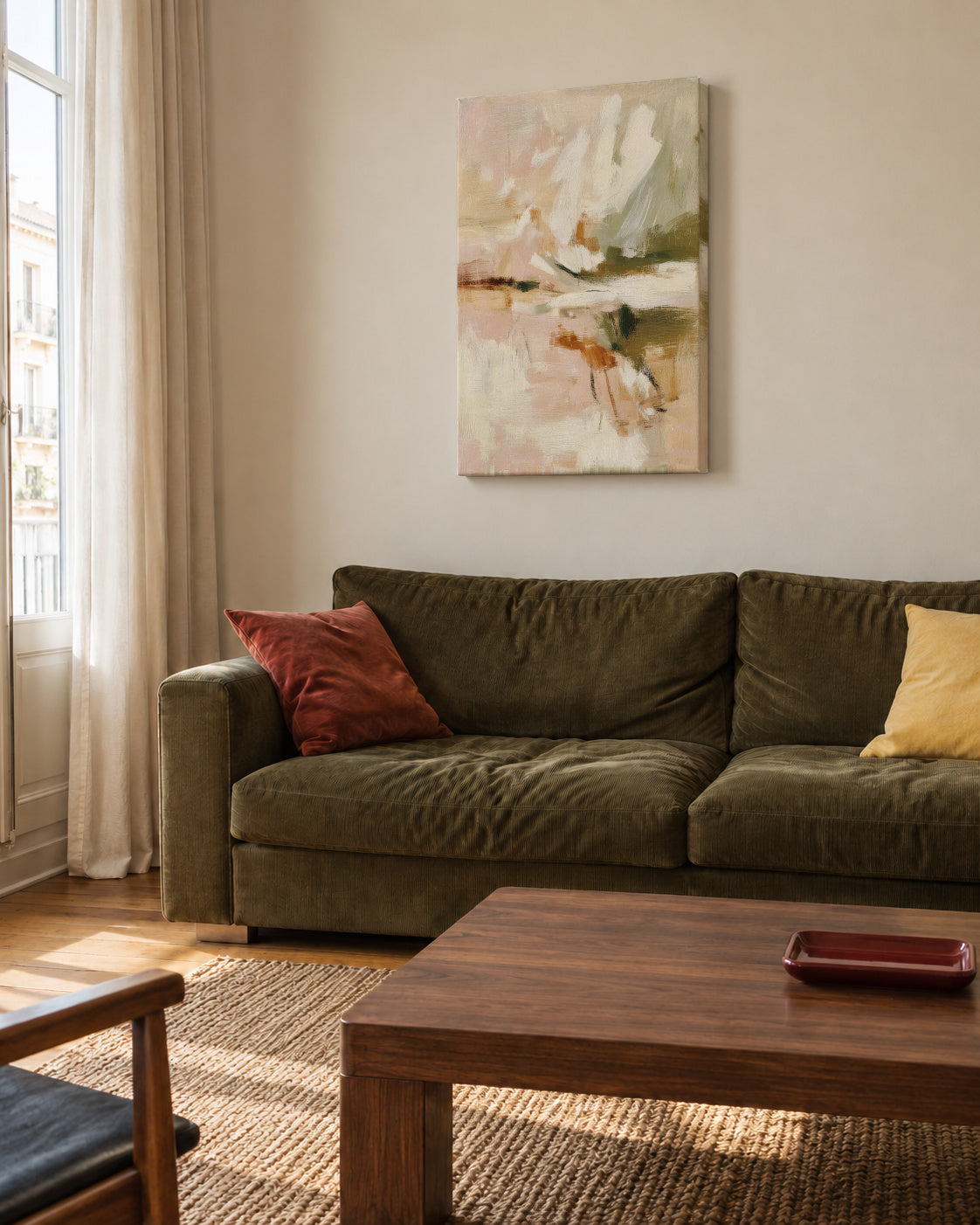 Ivory Motion - Unframed canvas in an interior