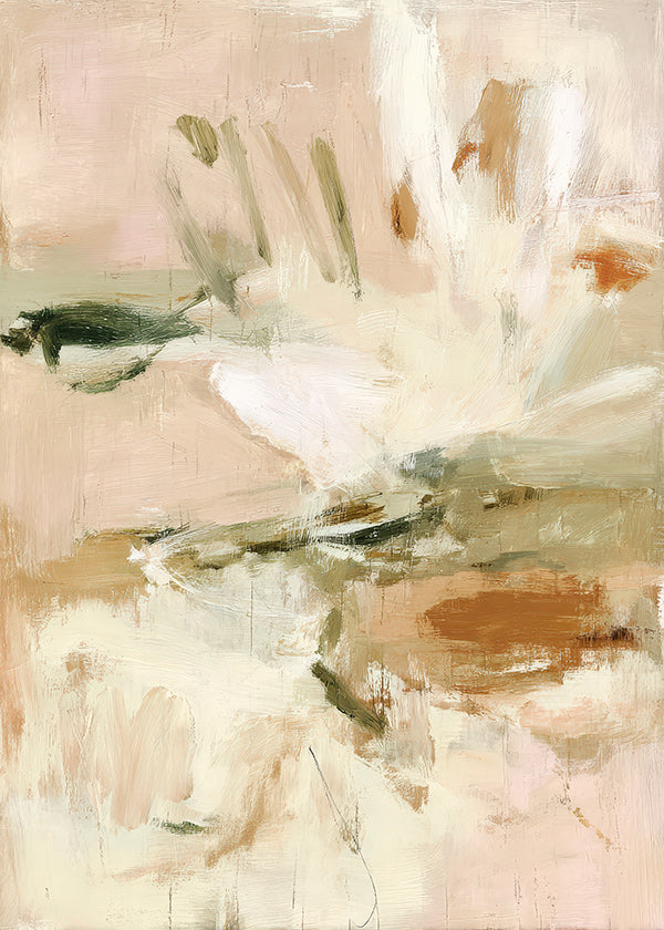 Botanical print: abstract study in pink and beige