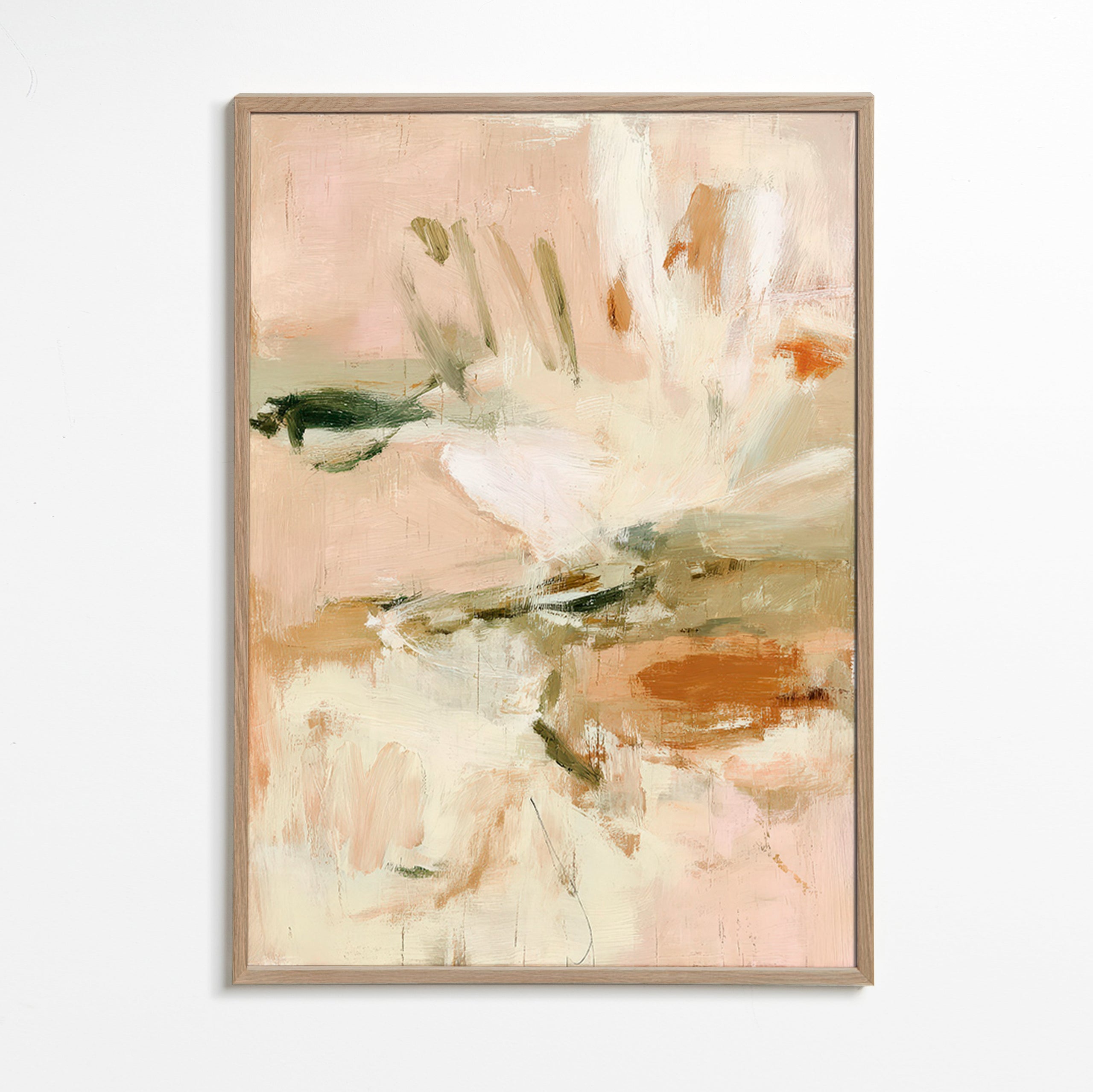 Botanical print: abstract study in pink and beige