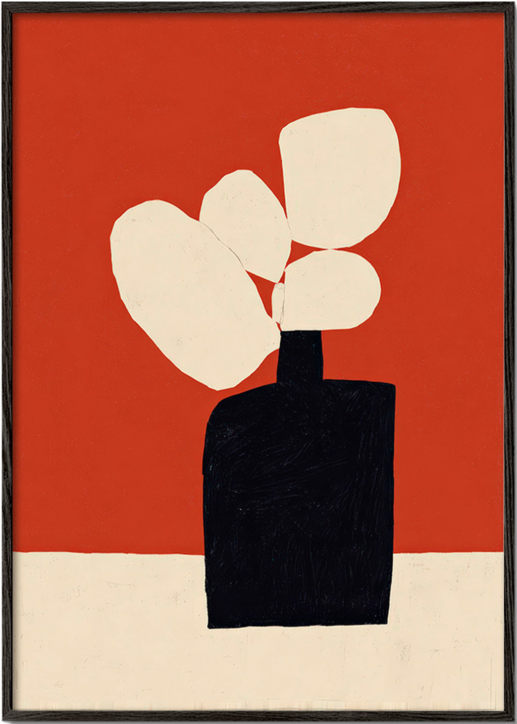 Botanical print with black vase