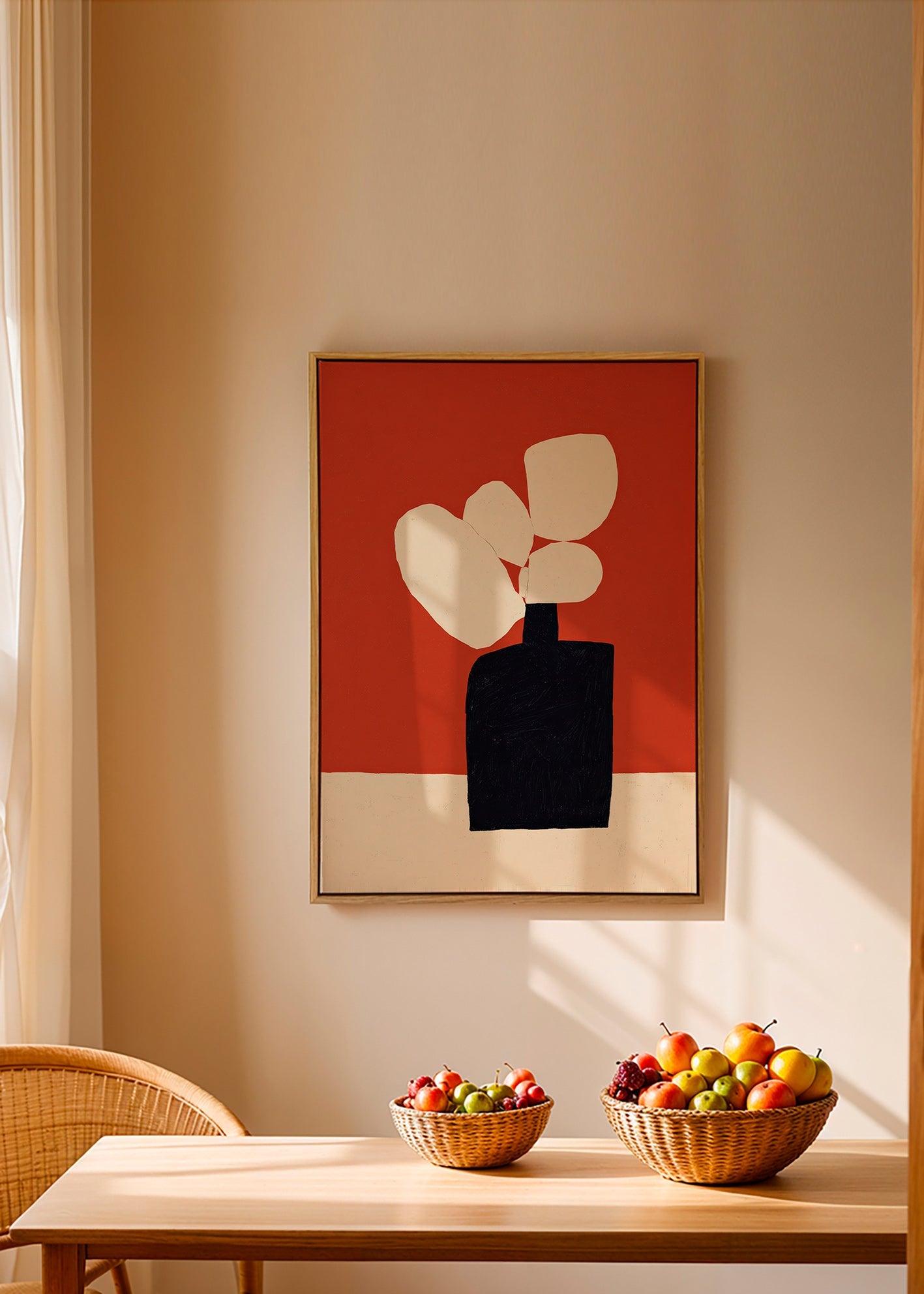 Botanical print with black vase