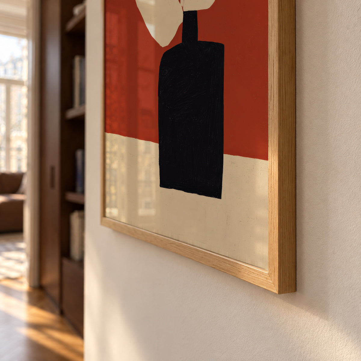White Leaves - Framed poster detail
