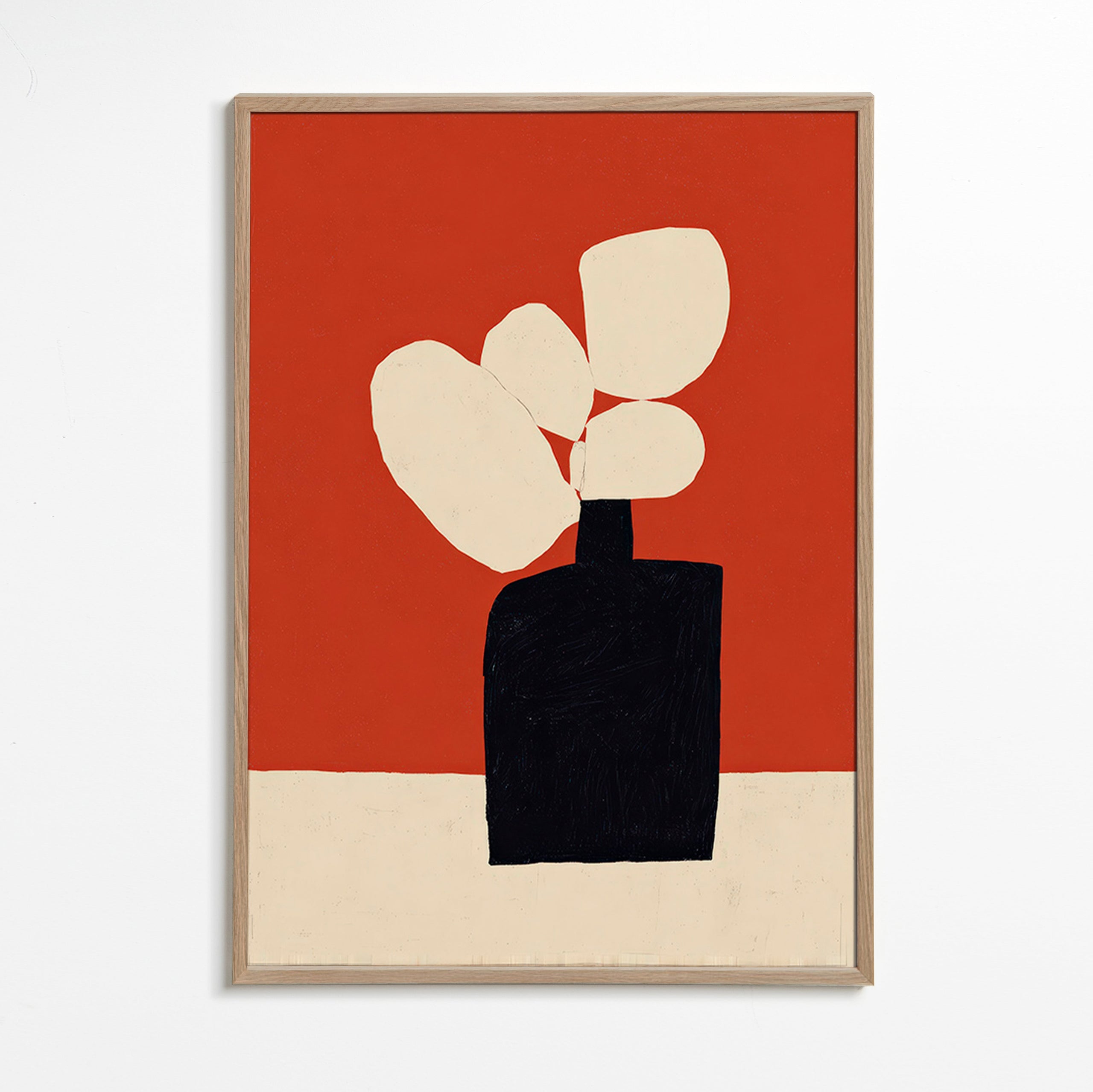 Botanical print with black vase