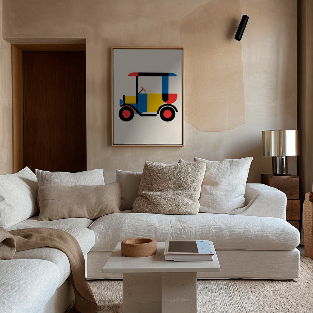 Geometric poster Bauhaus vehicle