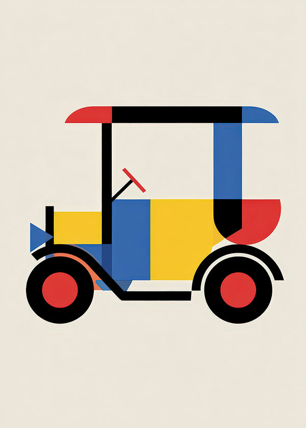 Geometric poster Bauhaus vehicle