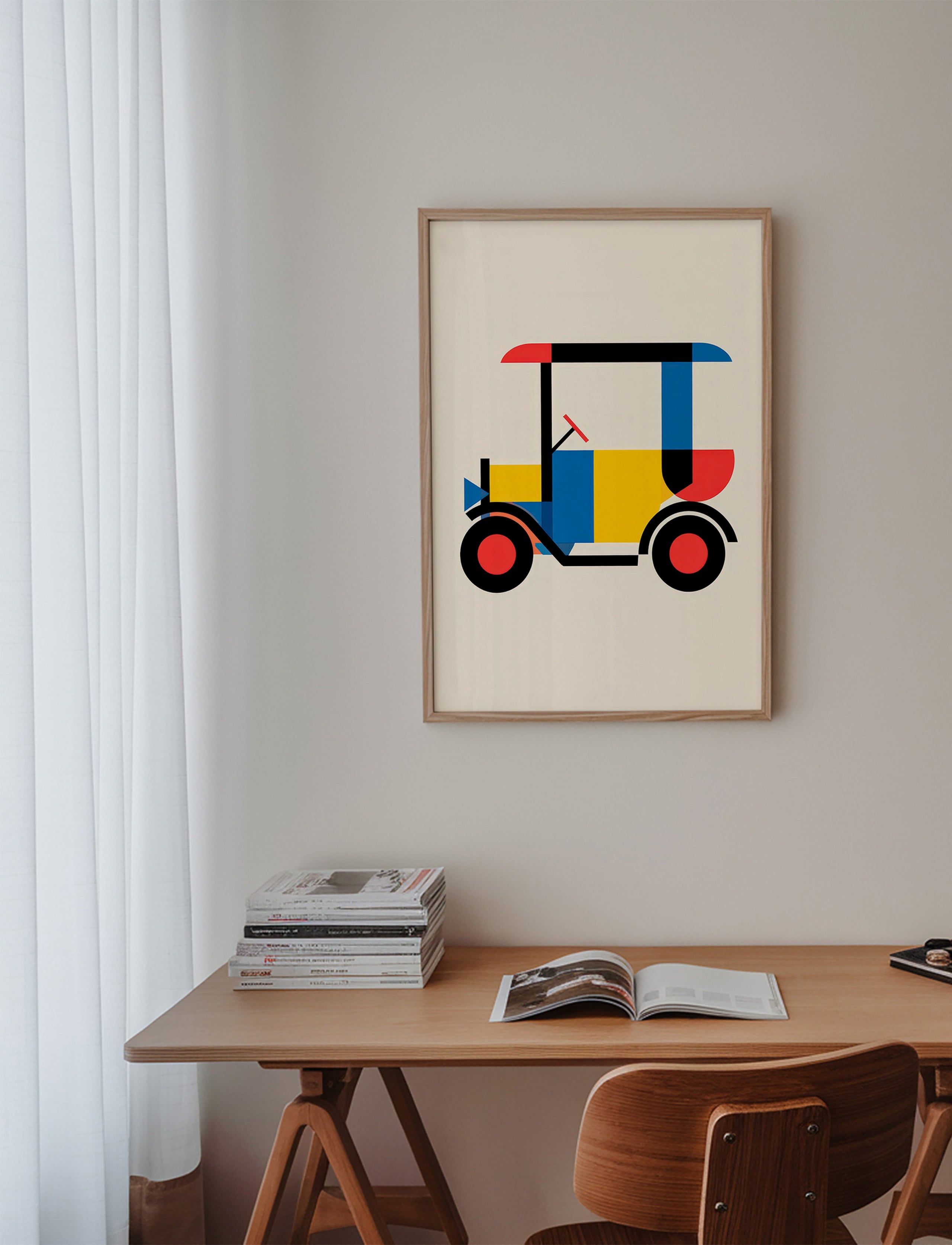 Geometric poster Bauhaus vehicle