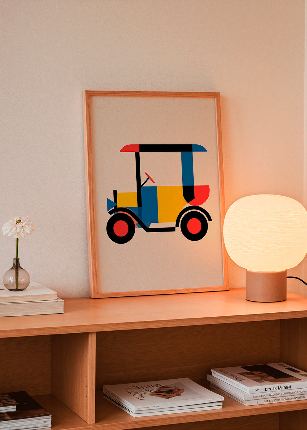 Geometric poster Bauhaus vehicle