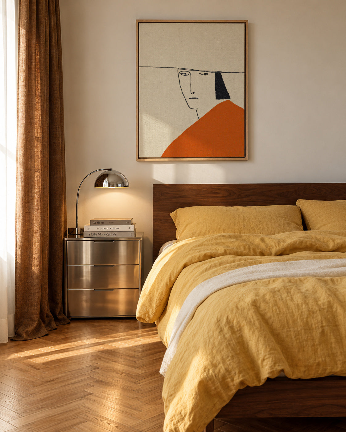 Orange Portrait - Framed canvas in an interior