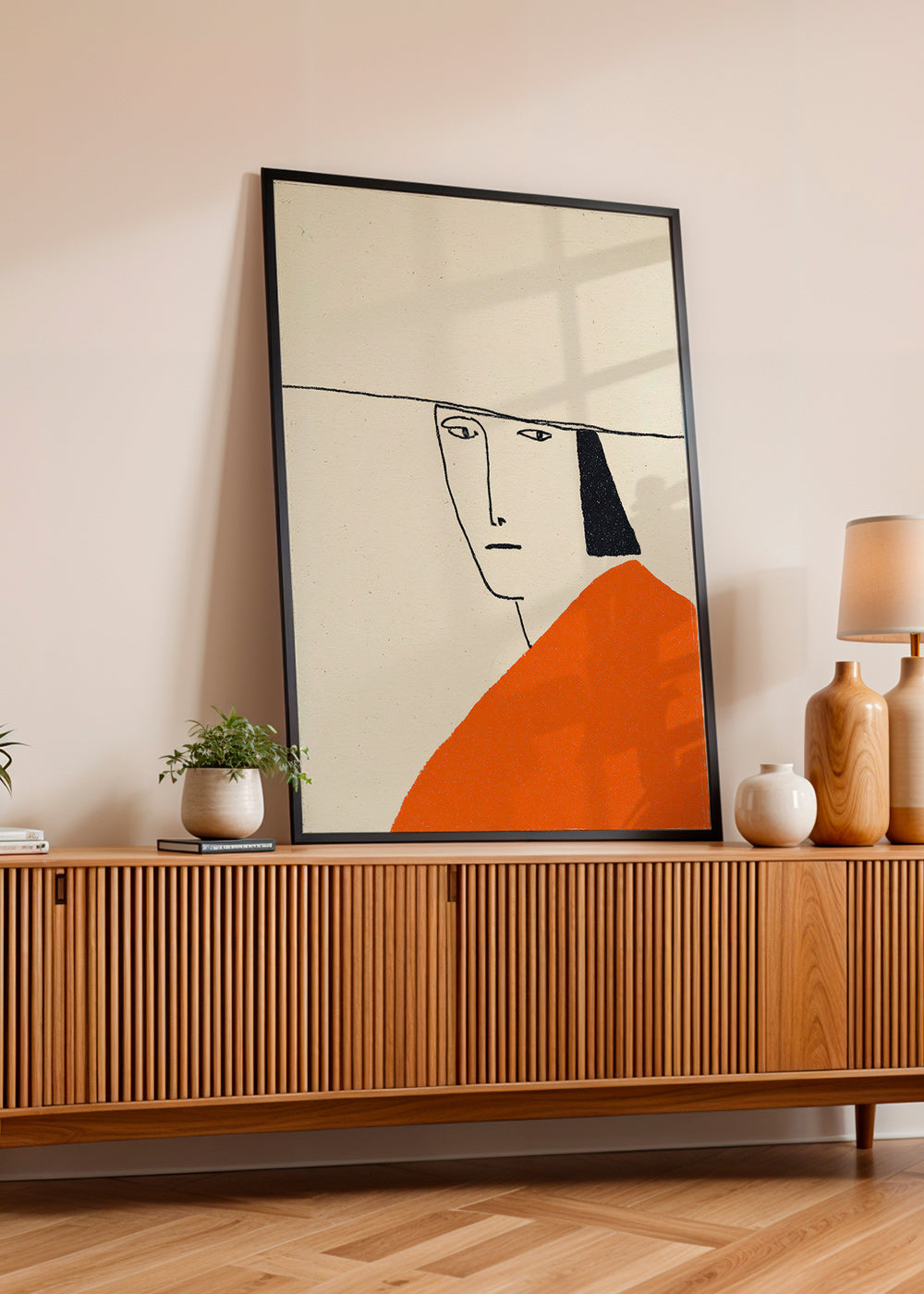 Minimal illustration with orange cloak