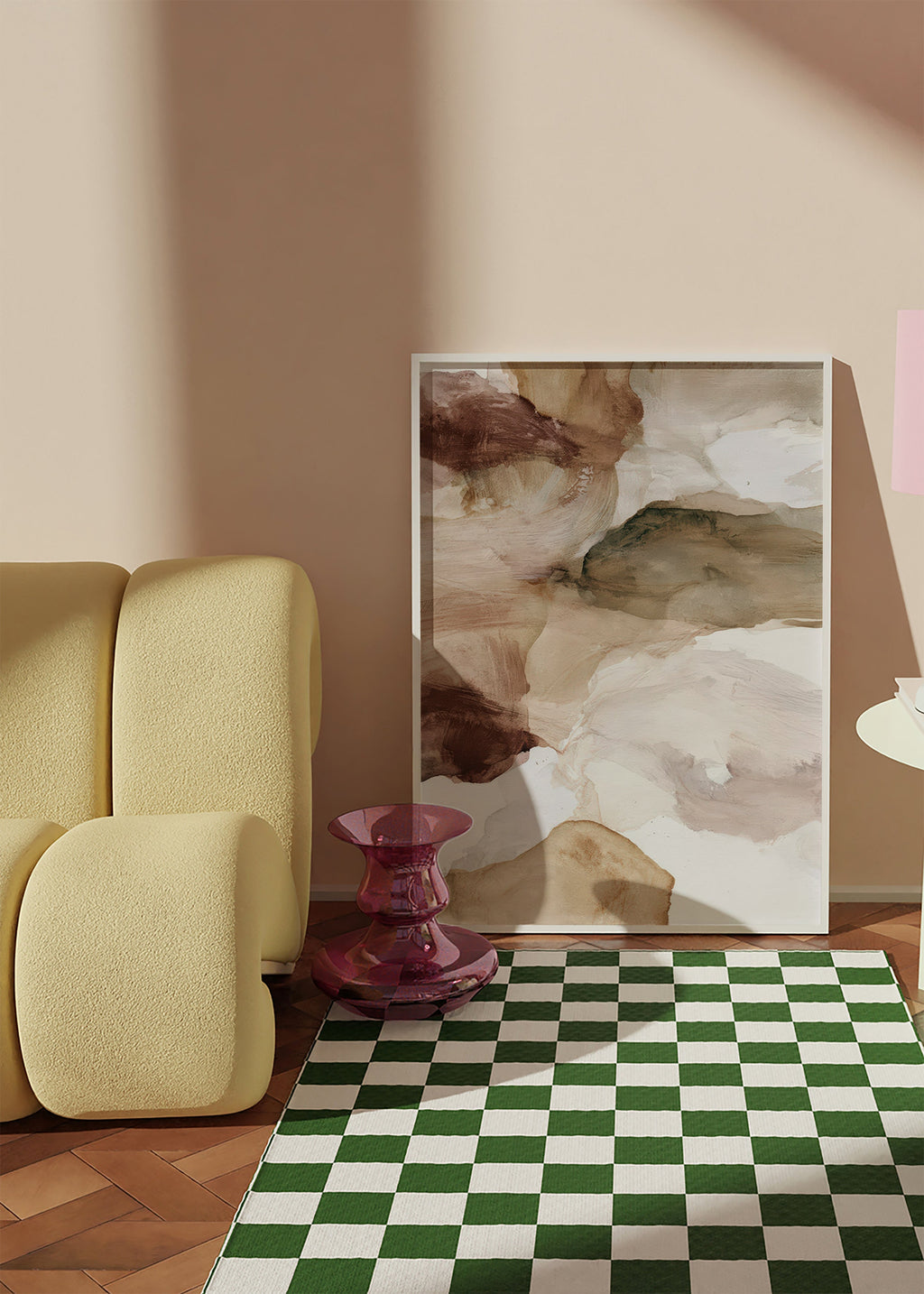 Abstract artwork in earth tones with soft brushwork