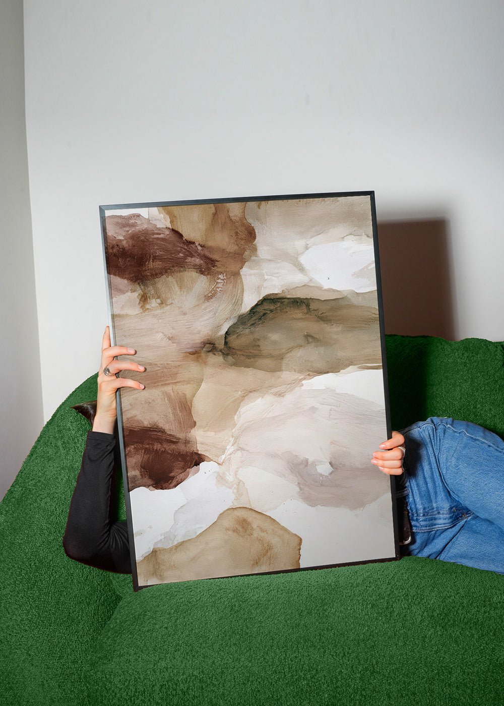 Abstract artwork in earth tones with soft brushwork