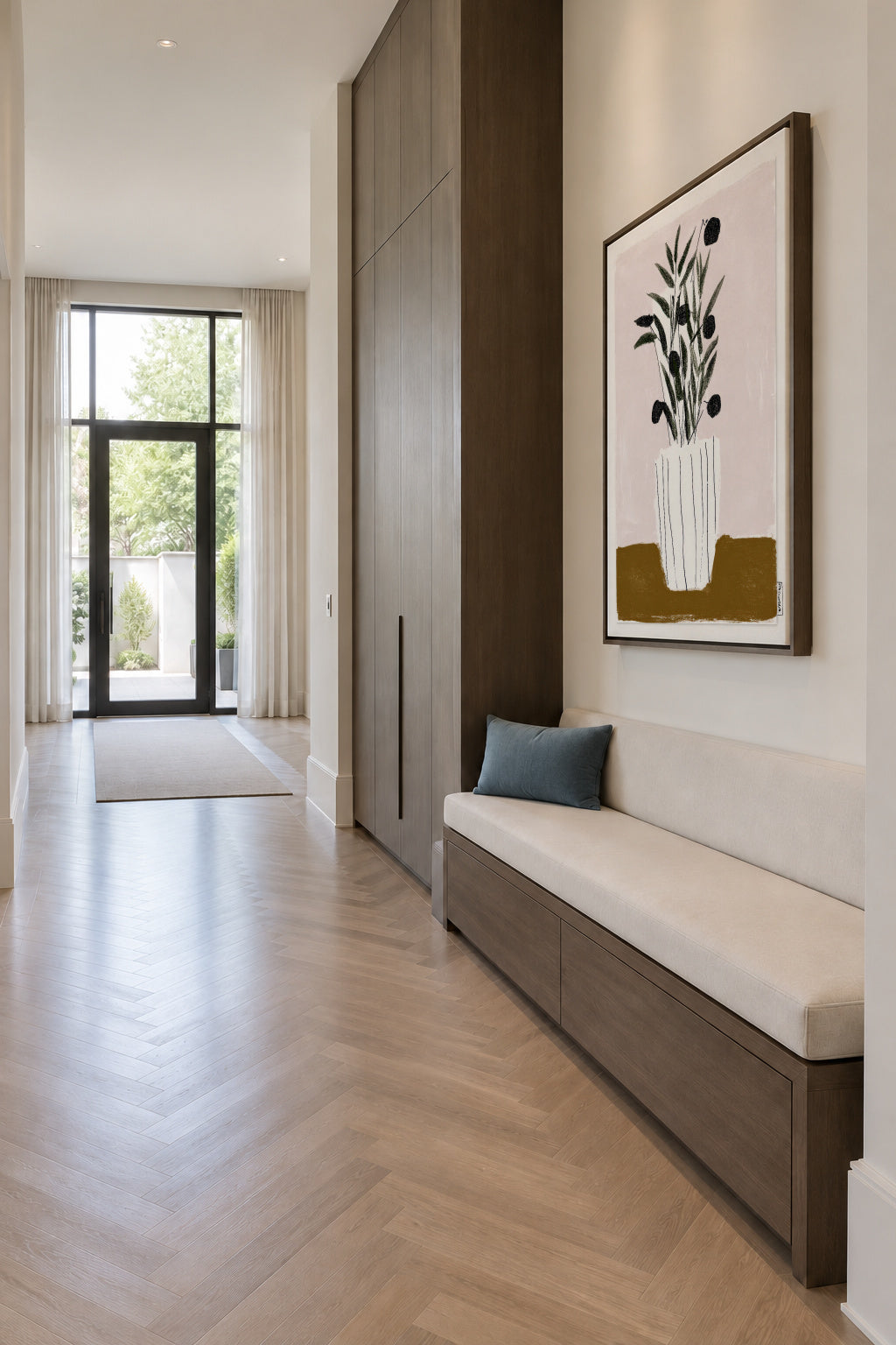 Olive Branches - Framed canvas in an interior