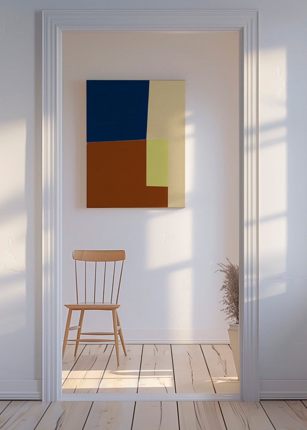 Geometric art with color blocks