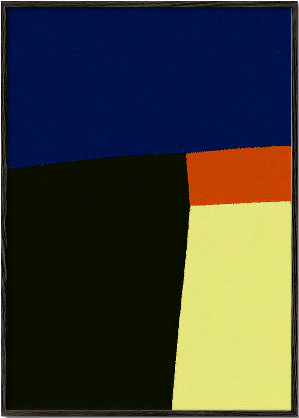 Abstract artwork with bold blue blocks