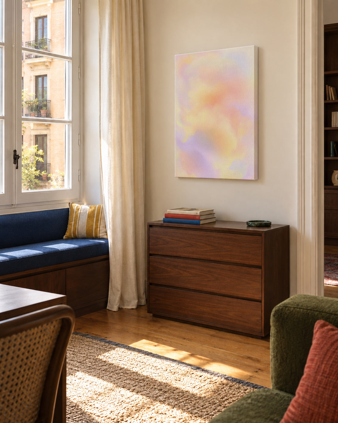 Cloud Fade - Unframed canvas in an interior