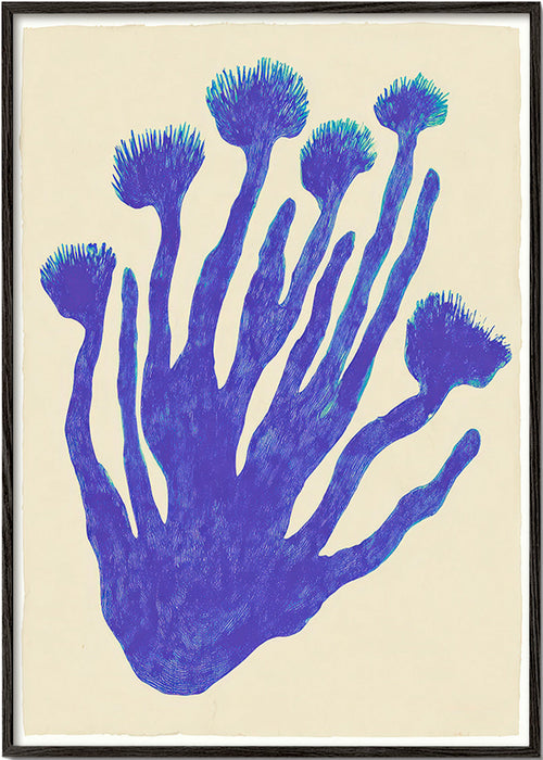 Botanical print Indigo Coral study