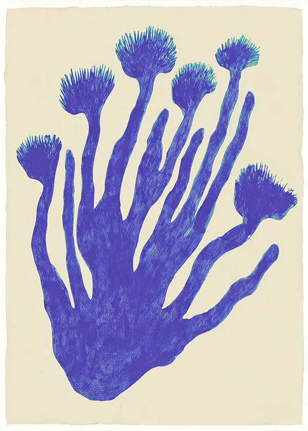 Botanical print Indigo Coral study