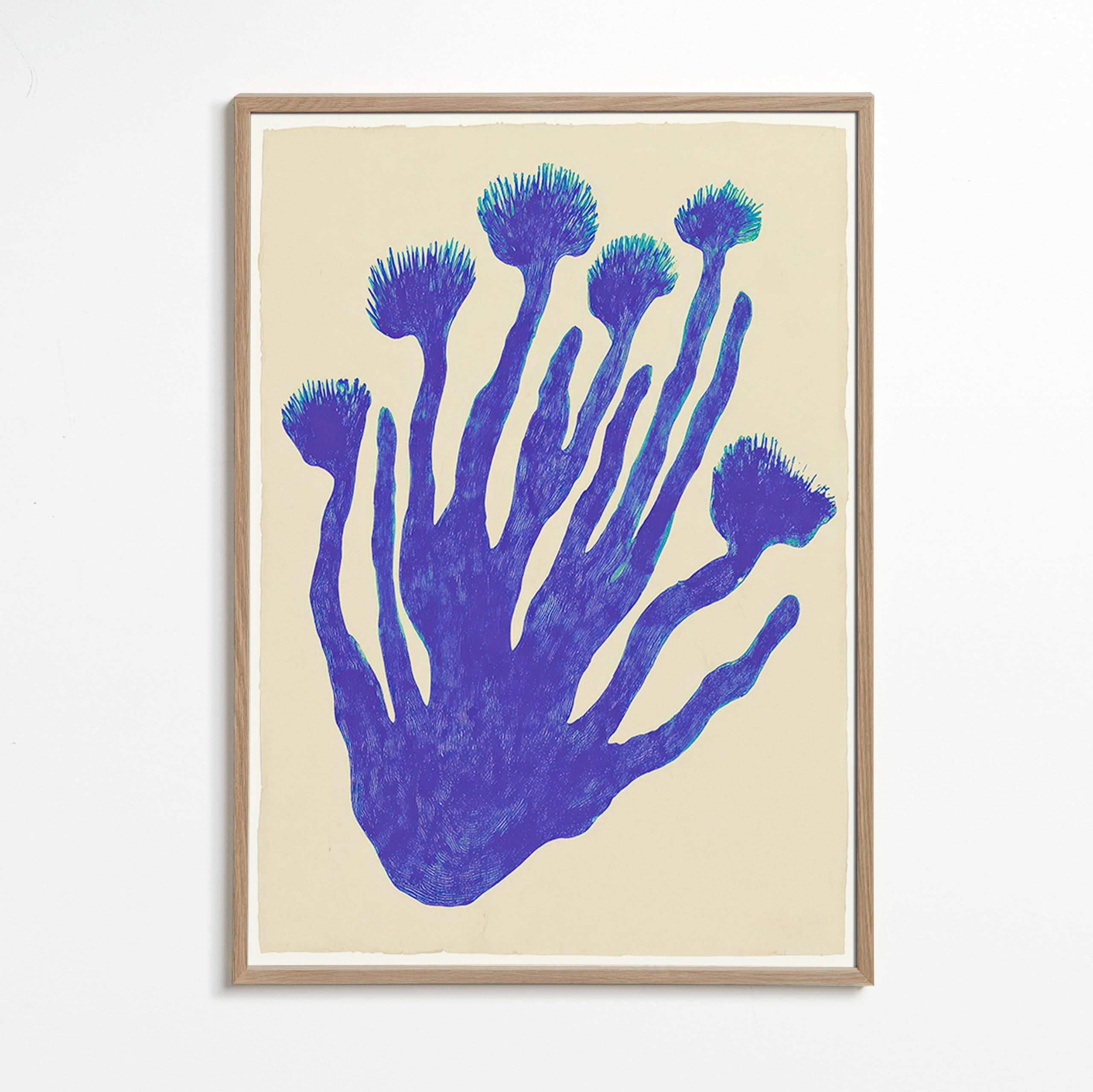 Botanical print Indigo Coral study