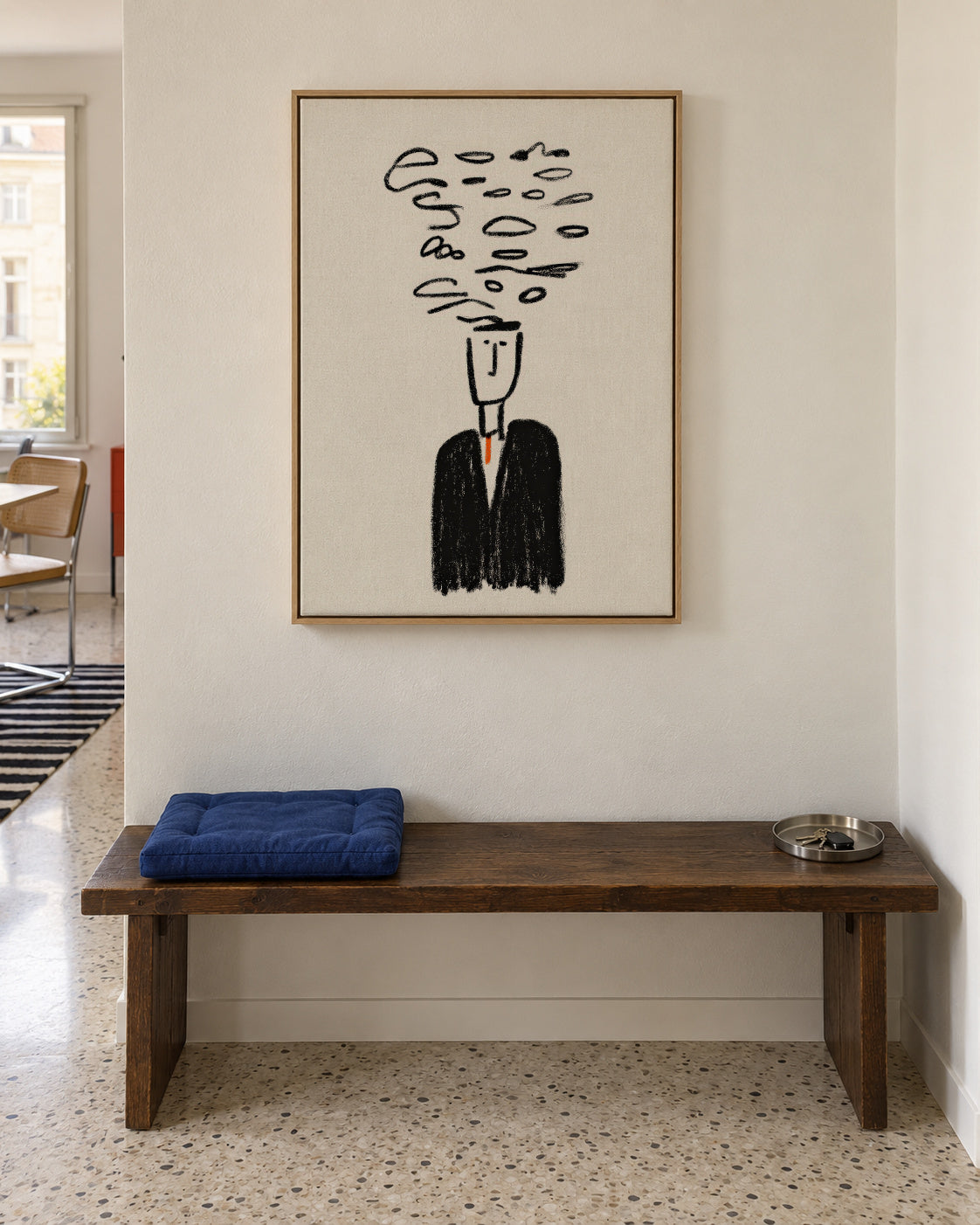 Smoke Thoughts - Framed canvas in an interior