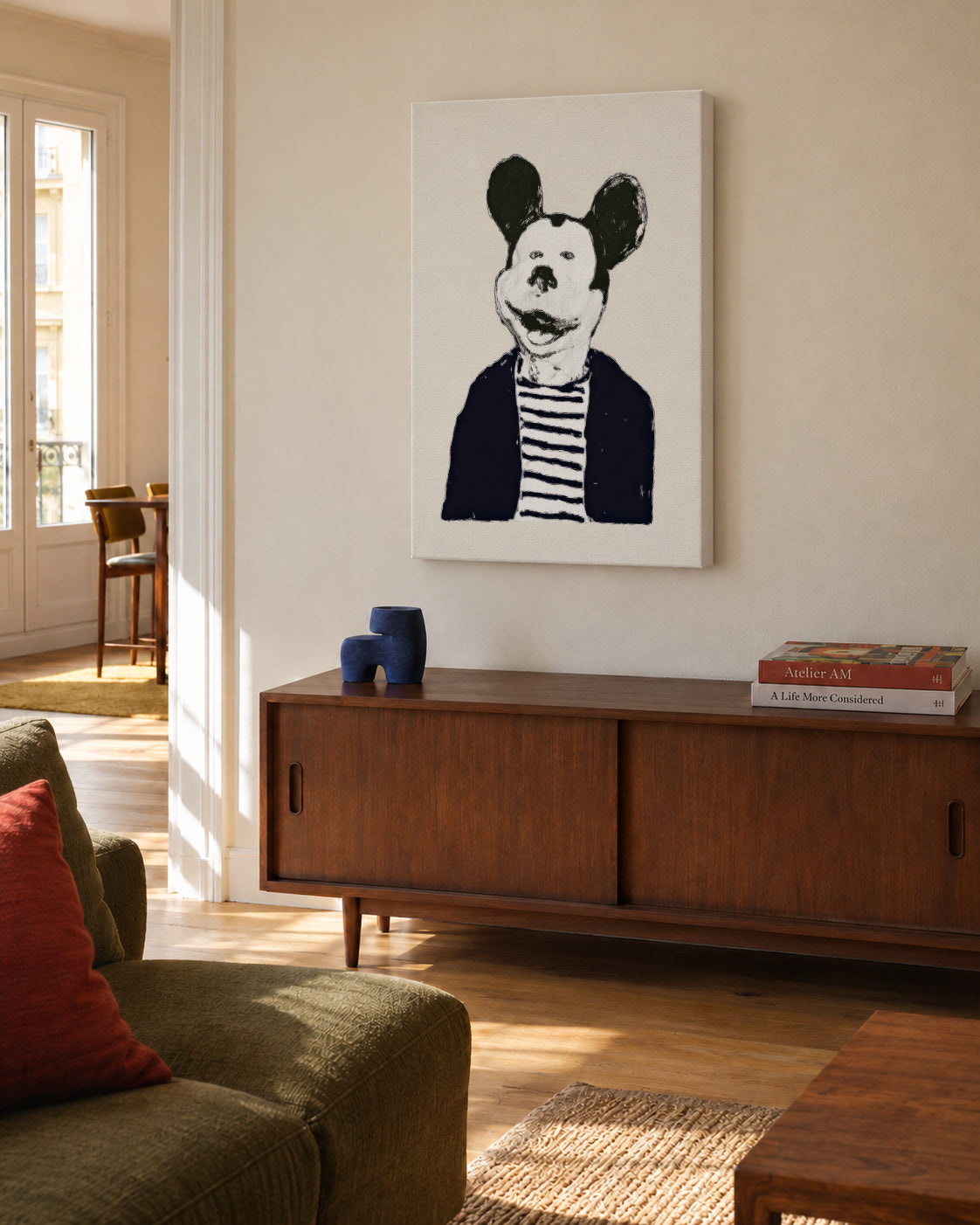 Mouse Gentleman - Unframed canvas in an interior