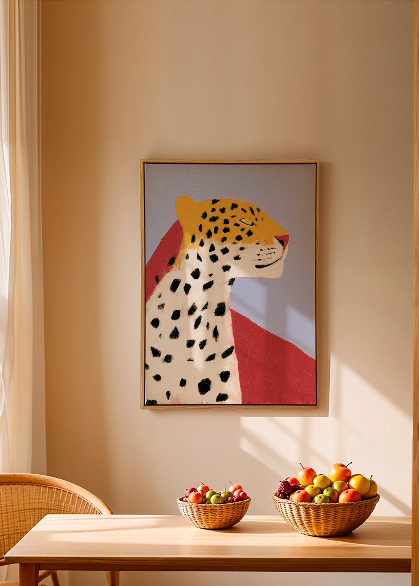 Leopard Profile on Lavender Background