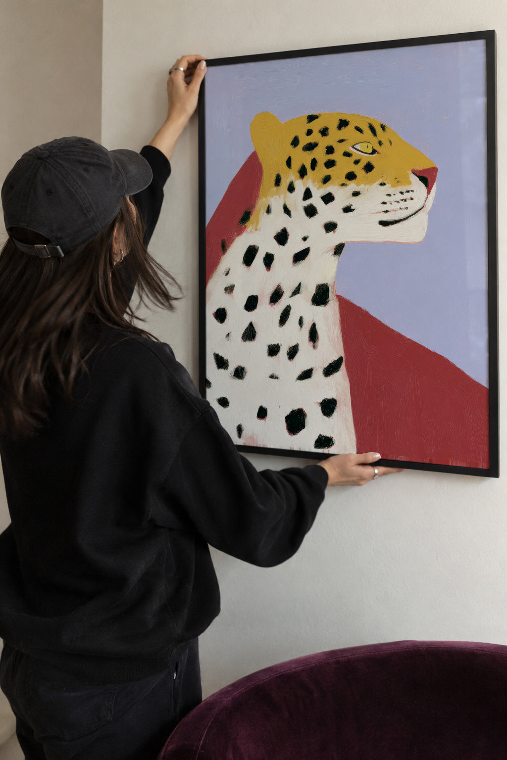Lavender Leopard - Framed poster detail