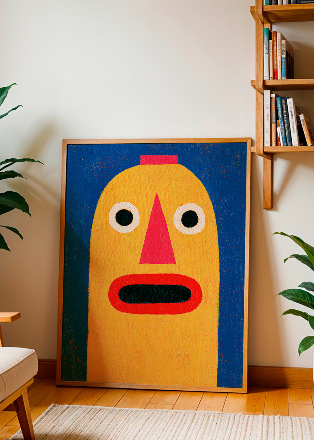 Yellow mask illustration