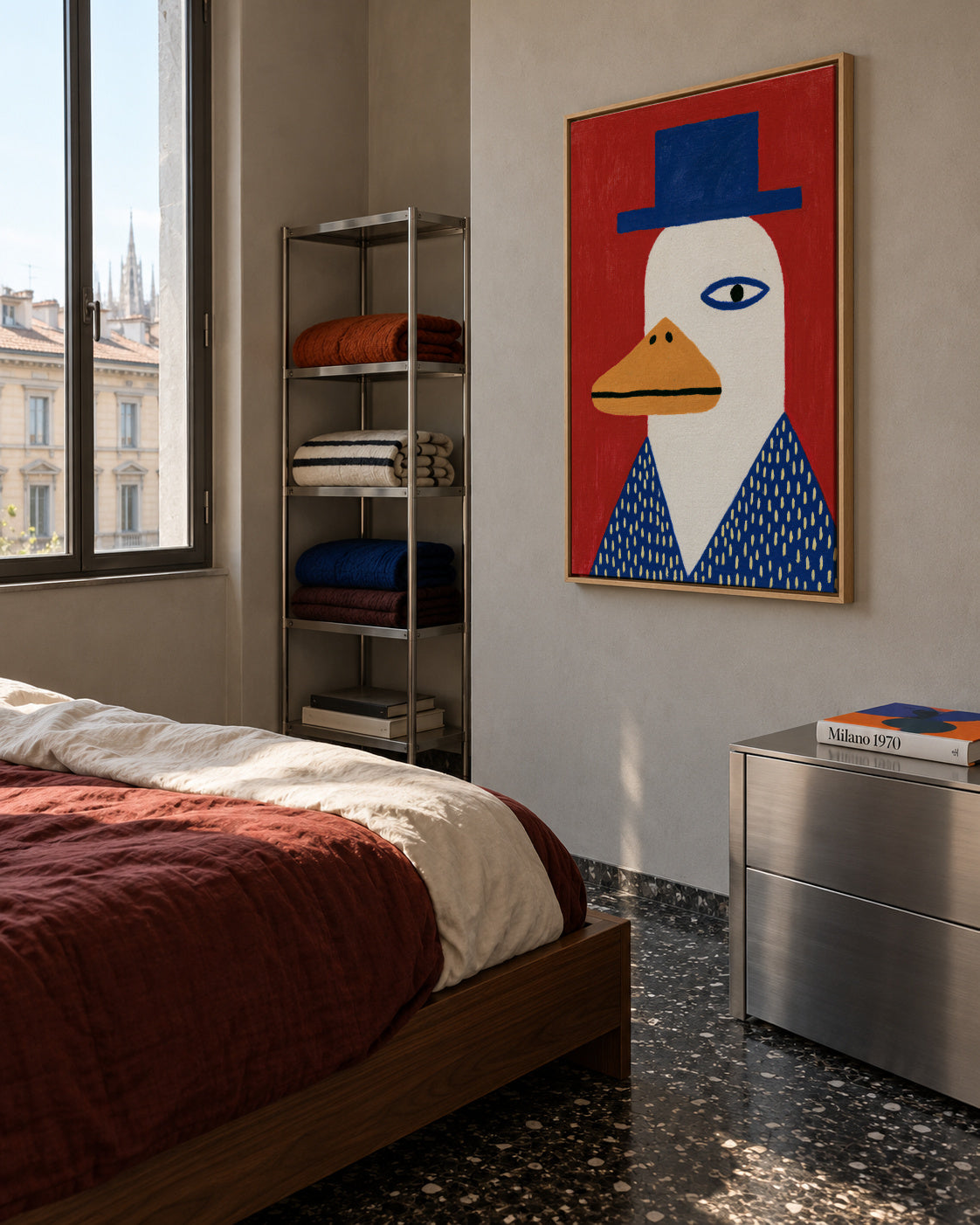 Duck Portrait - Framed canvas in an interior