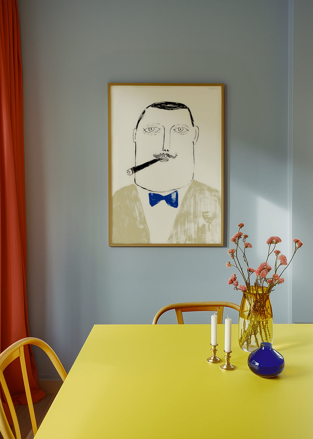 Gentleman illustration with cigar