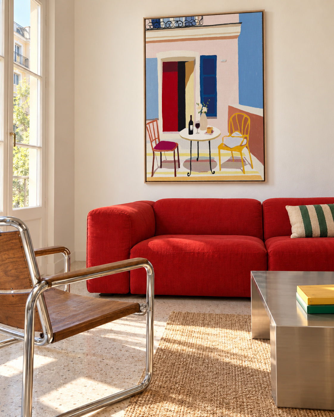 Italian Balcony - Framed canvas in an interior