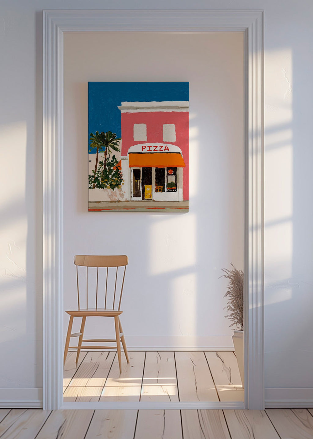 Kitchen art pizza shop facade