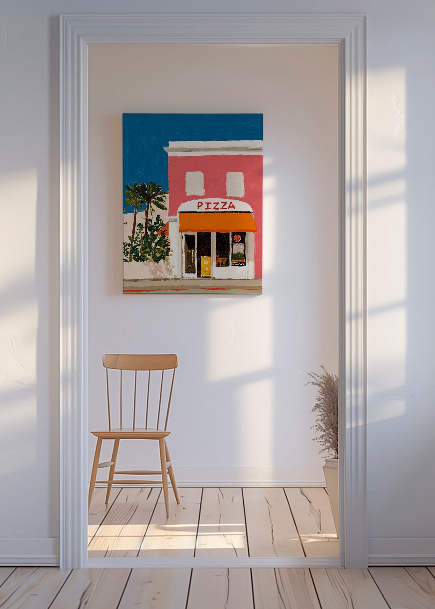 Kitchen art pizza shop facade