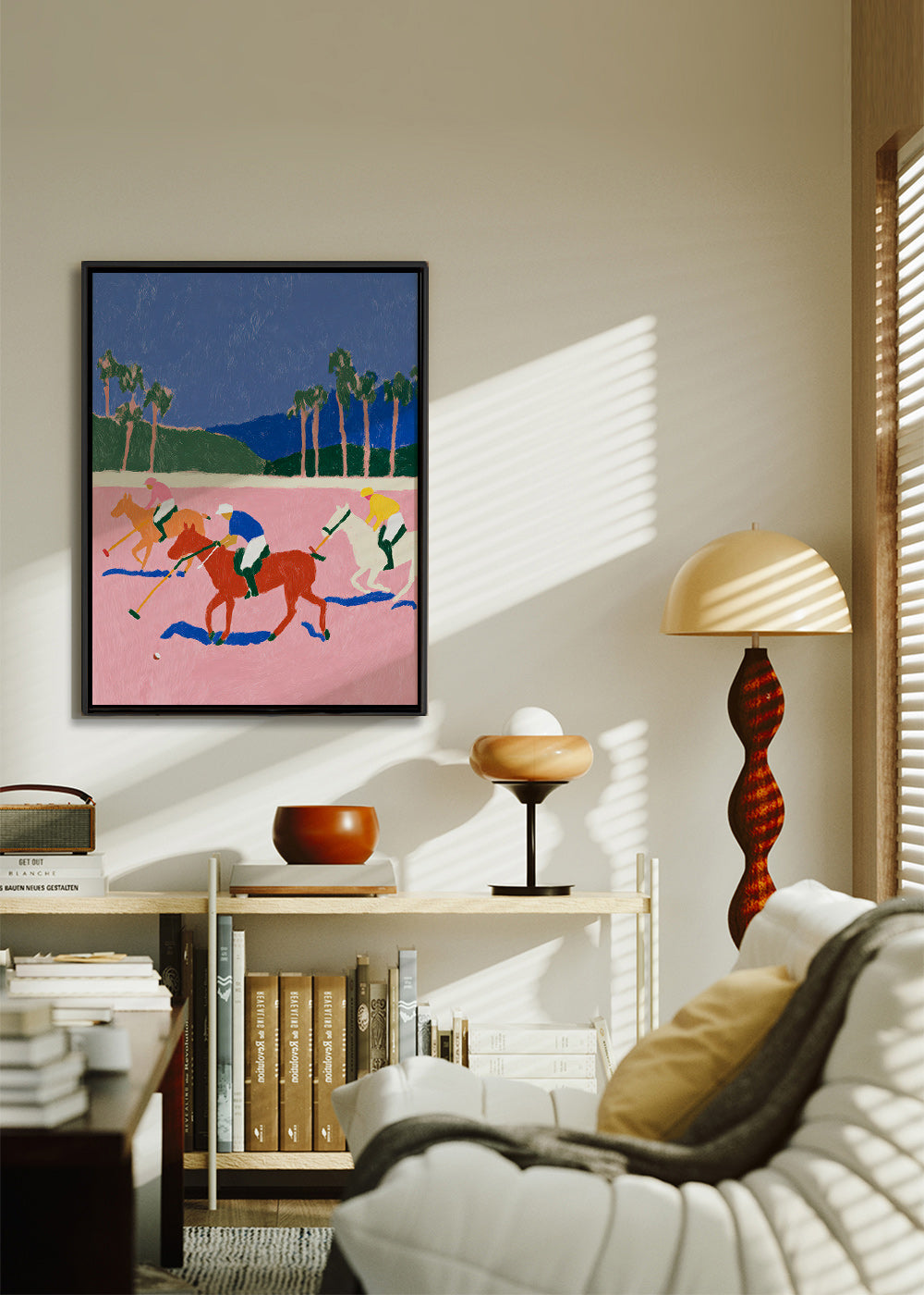 Polo sport painting in pink