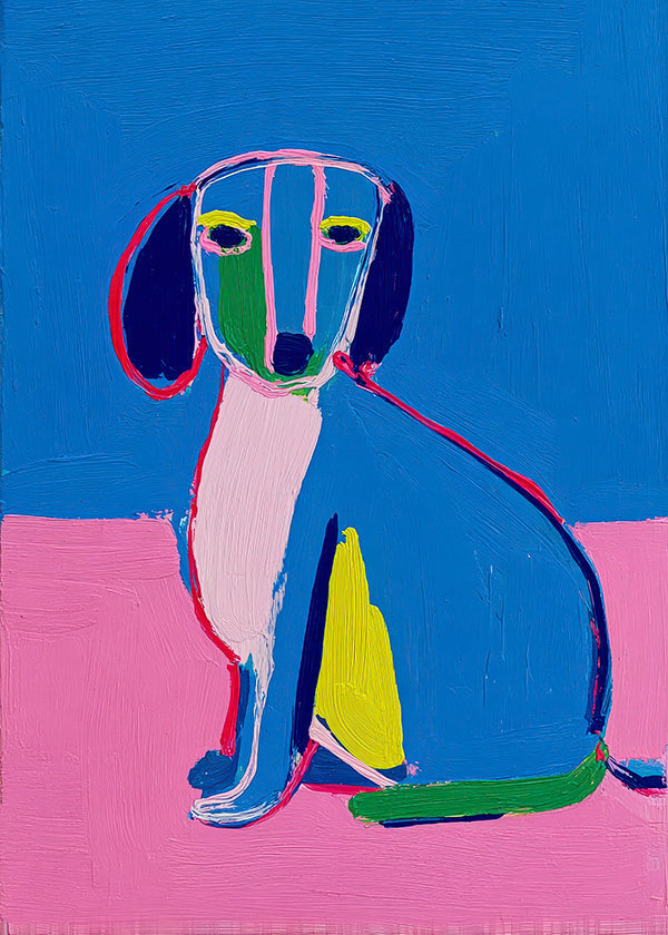 Artwork neon dog bold colors