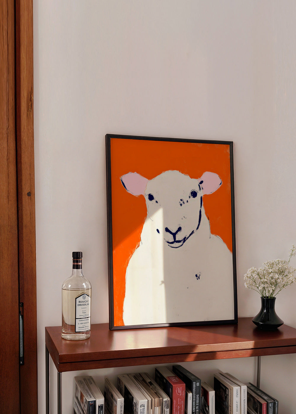 Artwork white sheep portrait