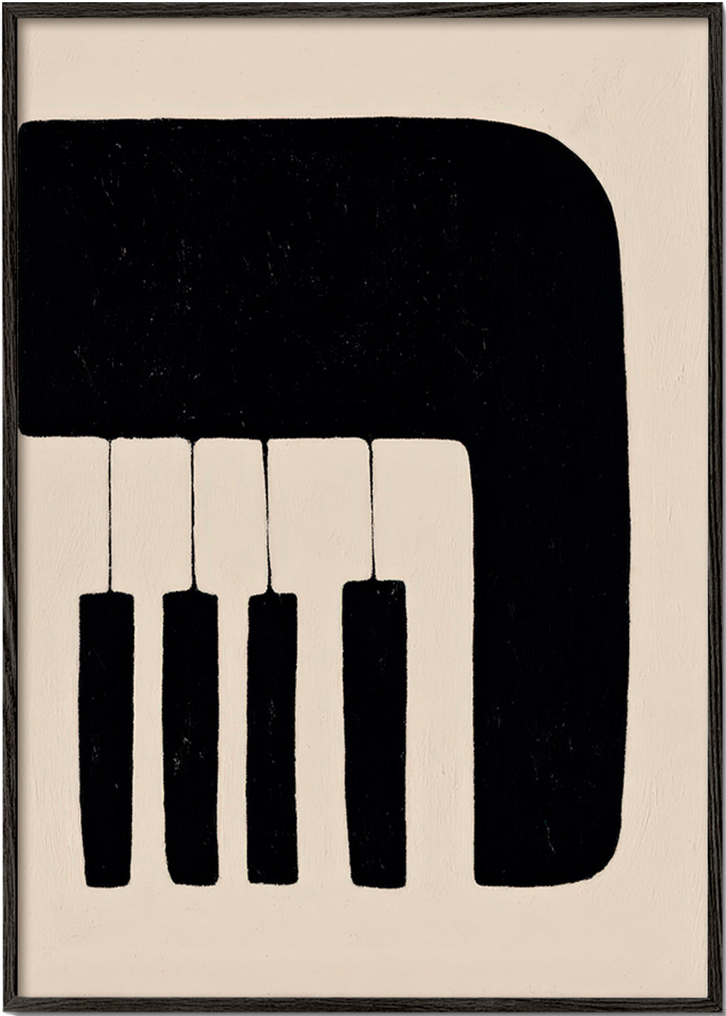 Minimalist piano artwork with keys