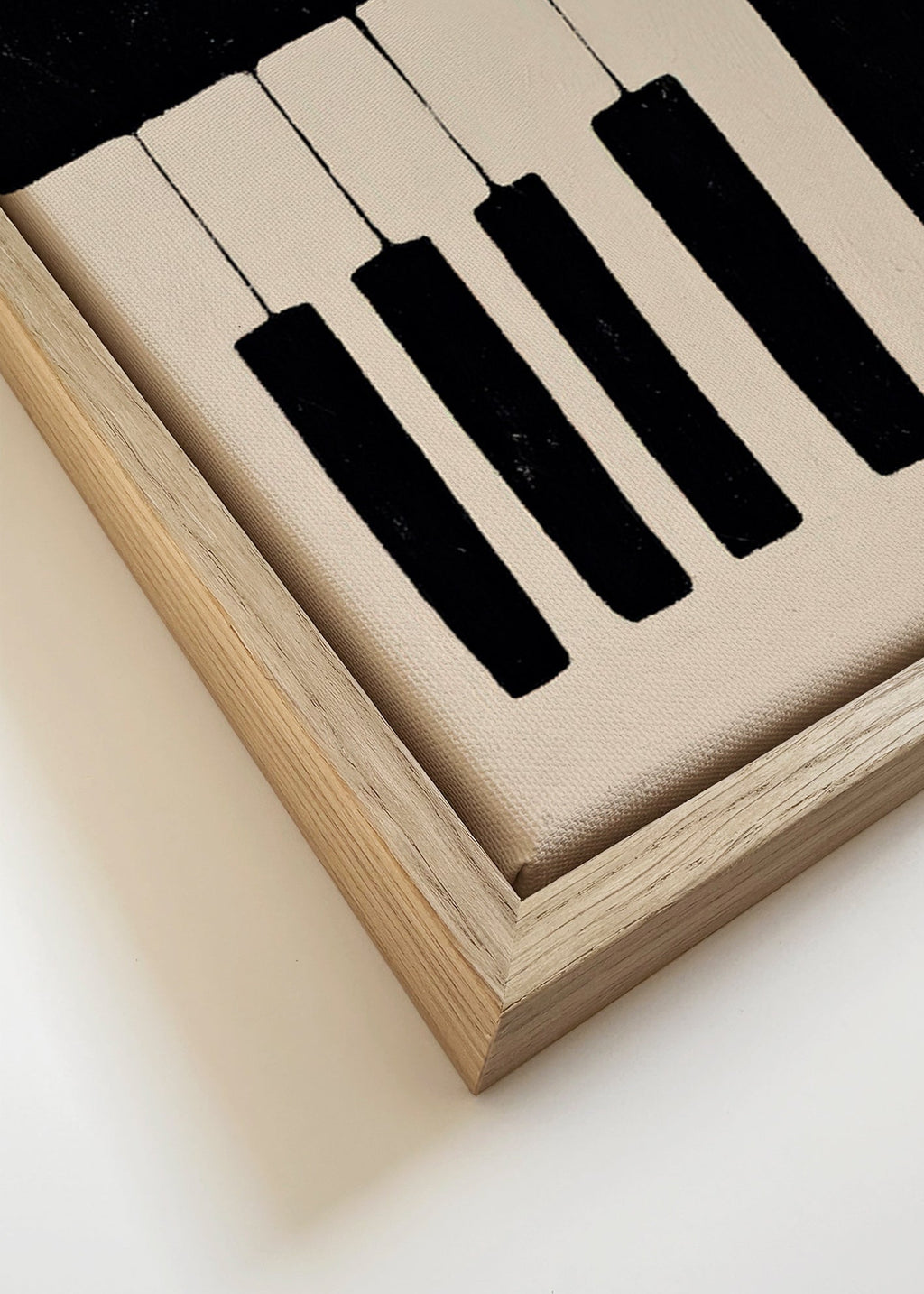 Minimalist piano artwork with keys