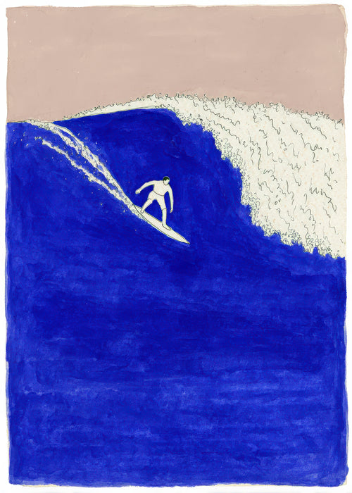 Blue Barrel Wave - Unframed art print
