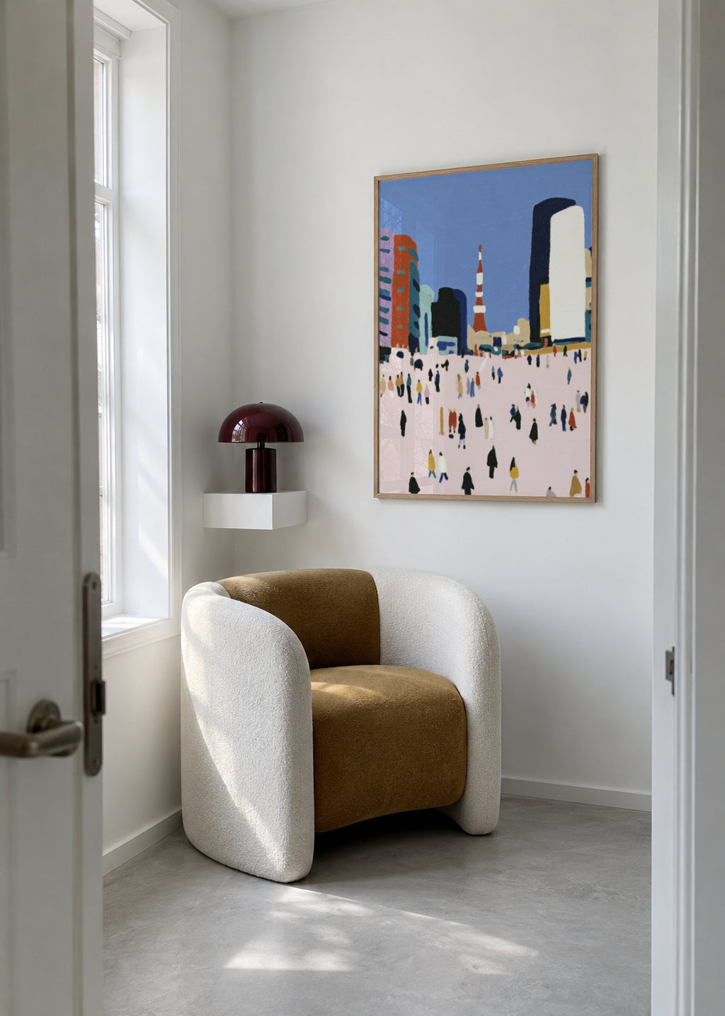 City Crowd - Framed poster in an interior