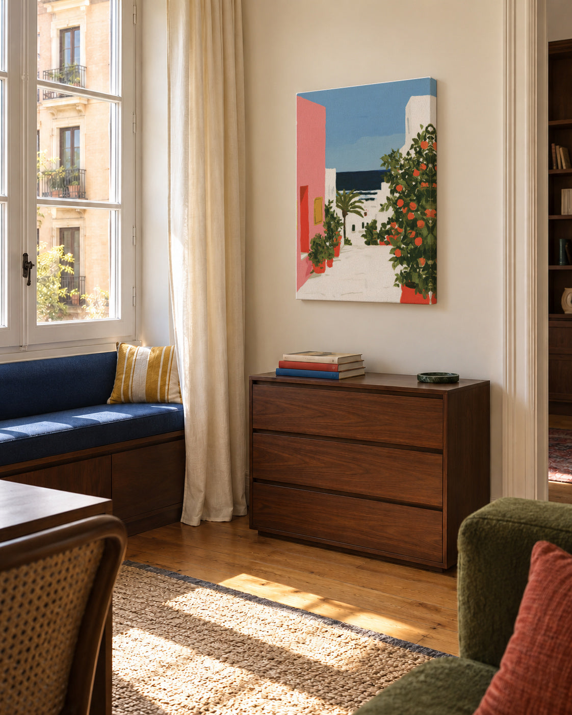 Coastal Alley - Unframed canvas in an interior