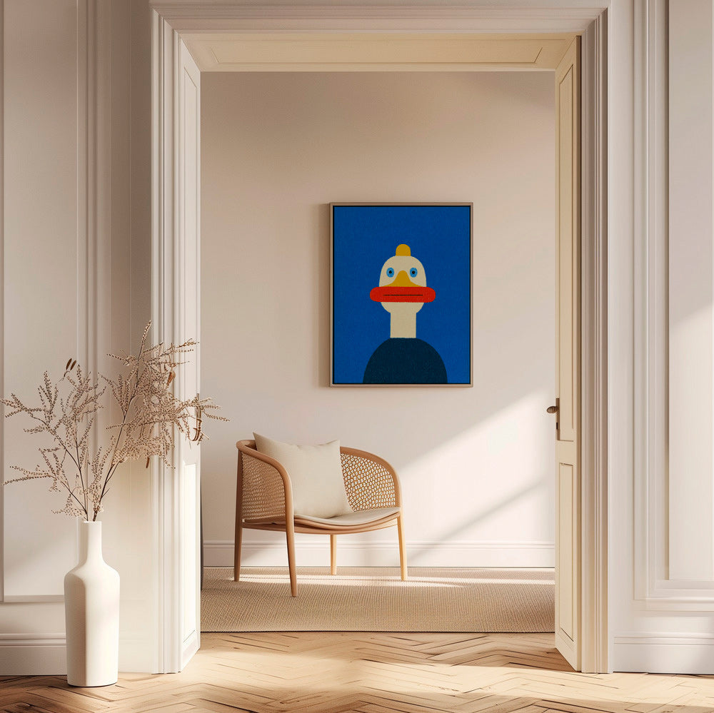 Artwork blue duck illustration
